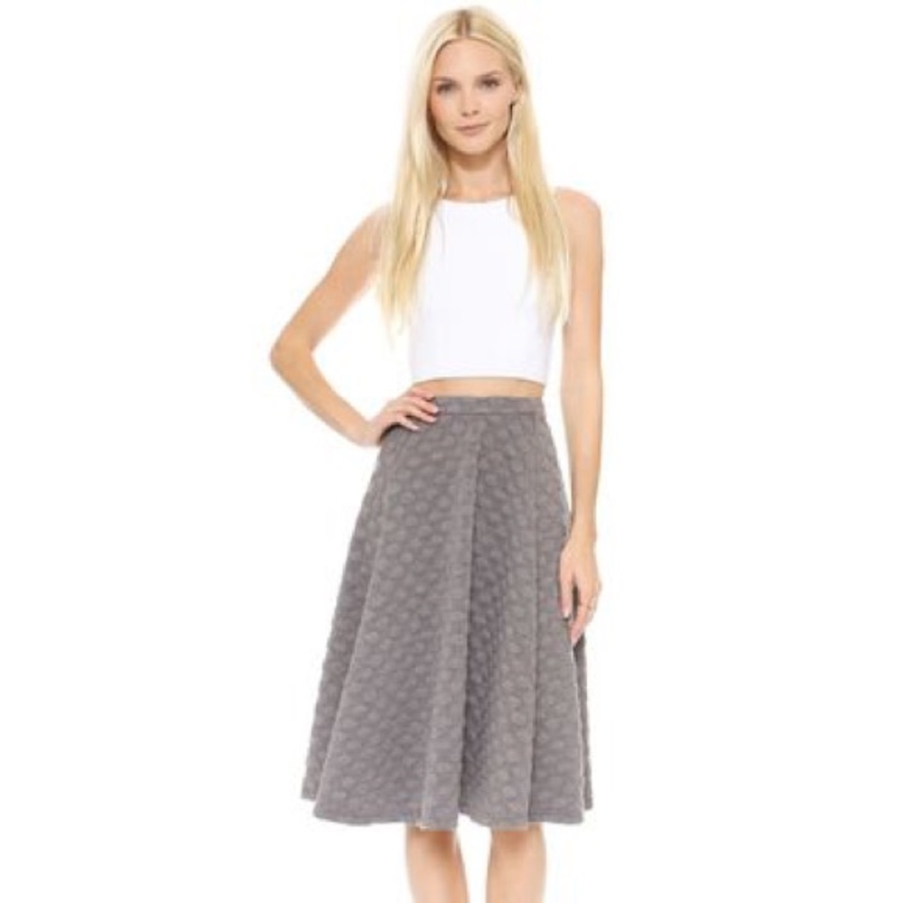 JOA Gray Jaquard Full Skirt